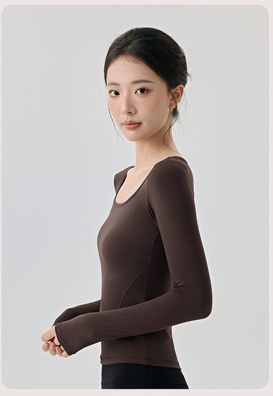 Yoga Clothes Women Top High Grade Slim Fit Breathable Workout Long Sleeve Running Training Pilates High Elastic Sports Long Sleeve - Iyanka