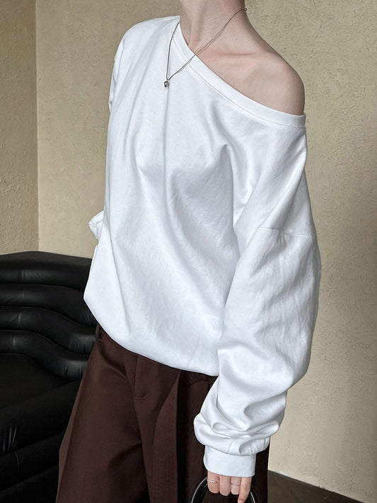 Loose off Shoulder Sweater Women Spring Loose Lazy off Shoulder off Shoulder Top - Iyanka