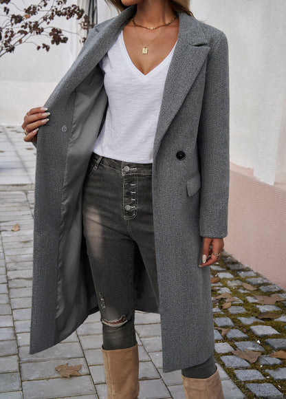 Autumn Winter Office Collared Cardigan Coat Women Clothing - Iyanka