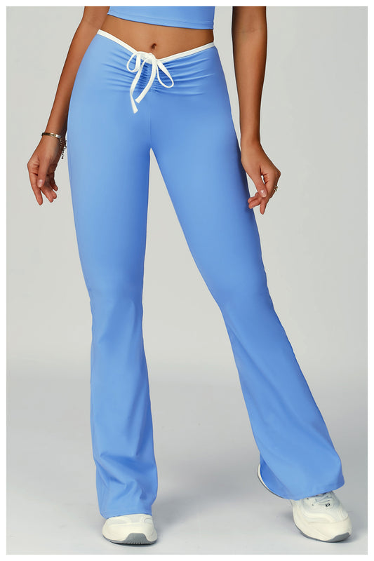 Contrast Color Binding Bell Bottom Pants Yoga Fitness Exercise Bootcut Trousers High Waist Slim Flare Pants Bell-Bottom Pants Women - Iyanka