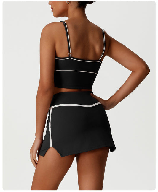 Camisole Tight Sports Set Sexy Low Collar Casual Long Sleeved Top Yoga Fitness - Iyanka