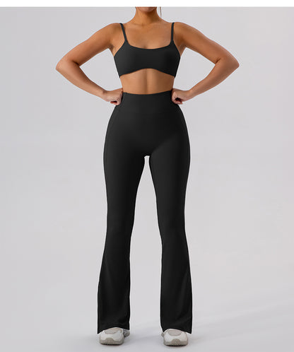 High Waist Skinny Outerwear Sweatpants Dance Nude Feel Hip Lifting Yoga Bell Bottom Pants Skinny Running Wide Leg Pants Women - Iyanka