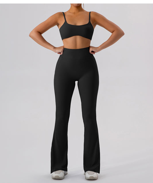 High Waist Skinny Outerwear Sweatpants Dance Nude Feel Hip Lifting Yoga Bell Bottom Pants Skinny Running Wide Leg Pants Women - Iyanka