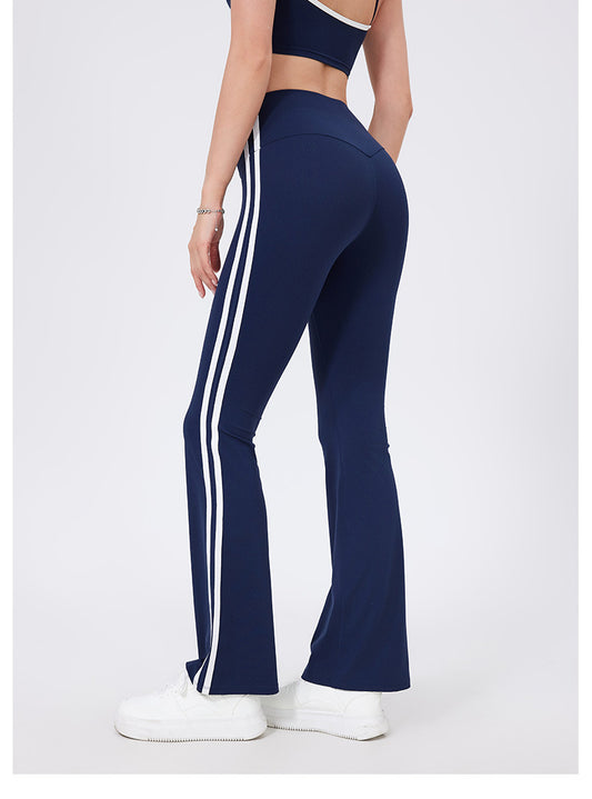 High Waist Yoga Pants Sexy Running Sports Peach Hip Raise Fitness Pants Nude Feel Stretch Flared Pants - Iyanka