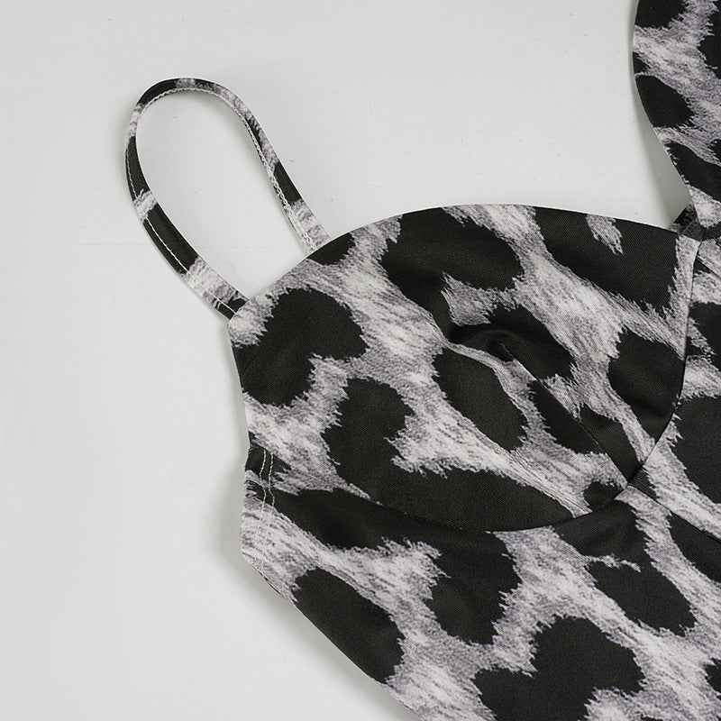 Women’s Summer Slim Fit Leopard Print V-Neck Vest Top