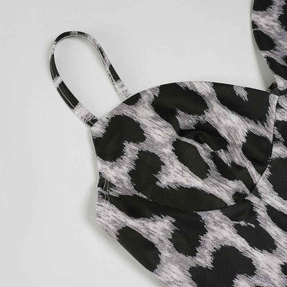 Women’s Summer Slim Fit Leopard Print V-Neck Vest Top