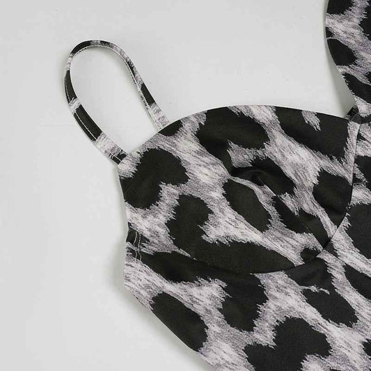 Women’s Summer Slim Fit Leopard Print V-Neck Vest Top