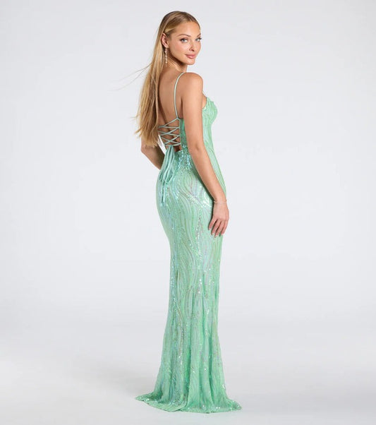 Dress Sexy Sling Backless High Slit Sequ Socialite Dress - Iyanka