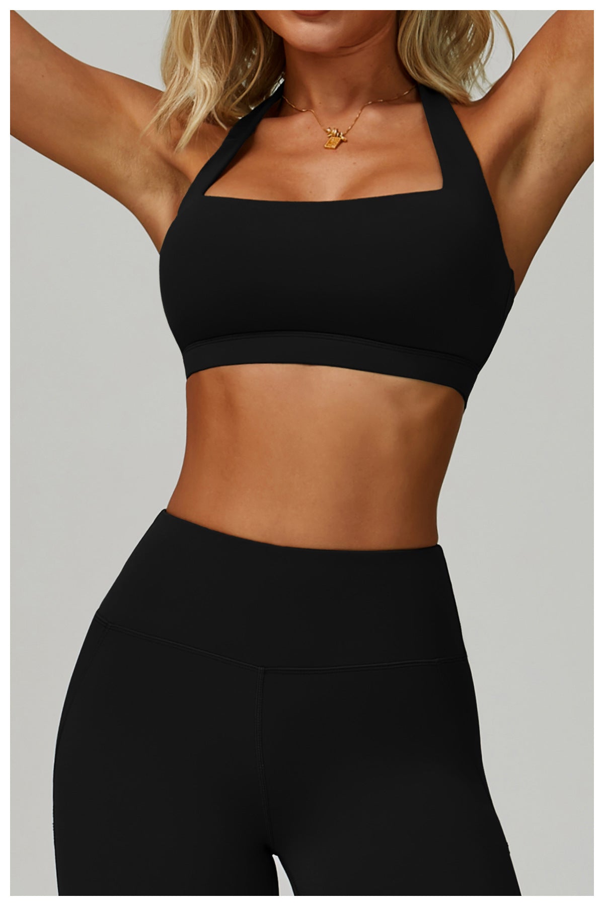 Summer Halter Cloud Sense Yoga Bra Hollow Out Cutout Beauty Back Yoga Clothes Running Fitness High Strength Sports Underwear - Iyanka