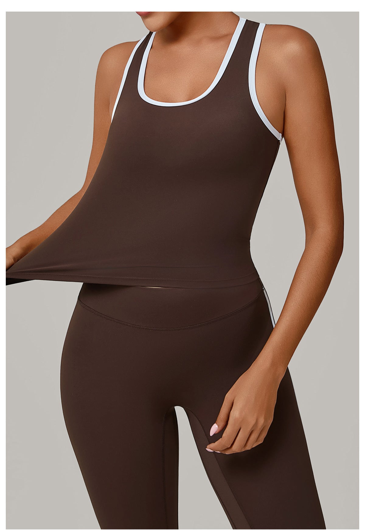 No Chest Pad Stitching Contrast Color Beauty Back Yoga Vest Quick Drying Workout Top Outer Wear Running Exercise Vest Women - Iyanka