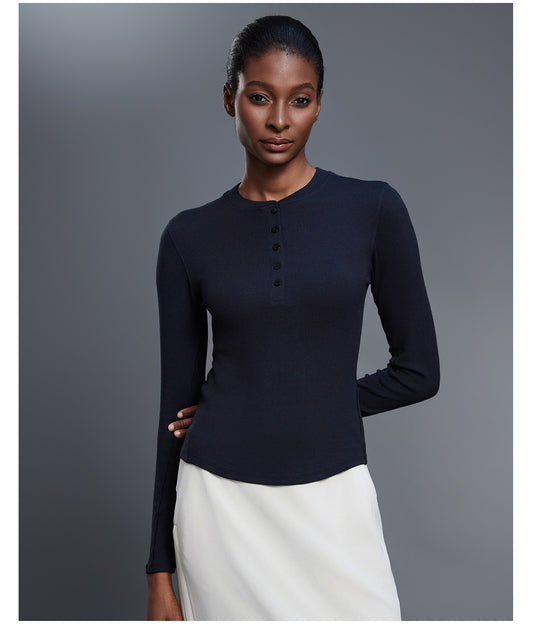 Autumn Casual All Match Henley Shirt Modal Skin Friendly Sports Top Fitness Yoga Long Sleeve T shirt Women - Iyanka