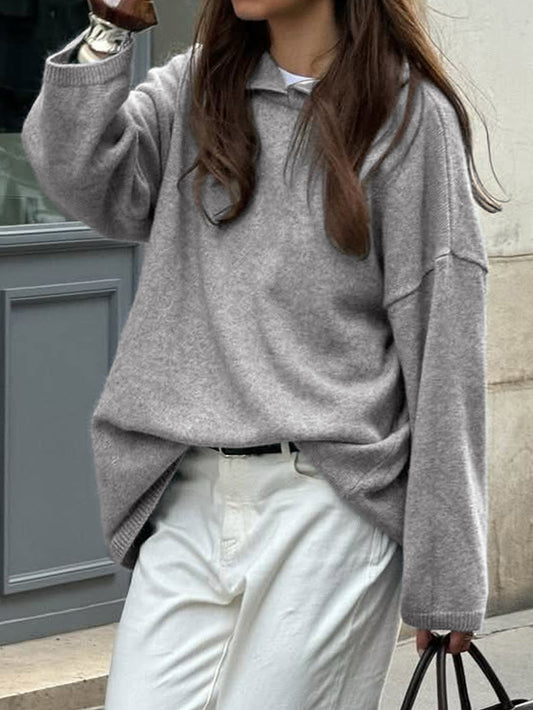 Casual Minimalist Long Sleeve Hooded Sweater Woolen - Iyanka