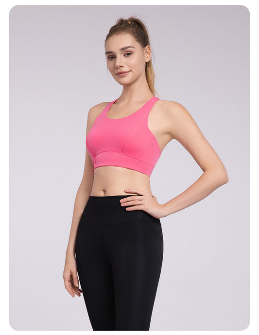 Cross Beauty Back Yoga Vest Women Strong Support Sports Underwear with Chest Pad Medium Tenacity All Match Workout Bra - Iyanka