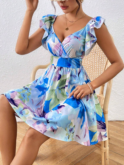 Gather Thin Cover Your Belly Beach Vacation Women Summer Dress Sexy Adult Lady like Woman Lightly Mature Texture High Grade
