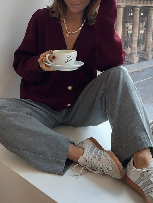 Women Casual Minimalist Long Sleeve Senior Coat Sweater - Iyanka