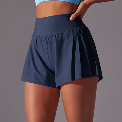 Cool Feeling Tennis Pants Waist Tight Slimming Leggings Running Fitness Pants Solid Color Skin Friendly Sports Yoga Shorts for Women - Iyanka