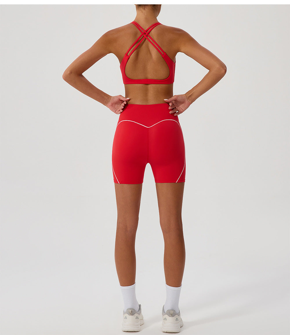 Cross Love Yoga Bra Women Sling with Chest Pad Outer Wear Workout Clothes Outdoor Sports Underwear - Iyanka