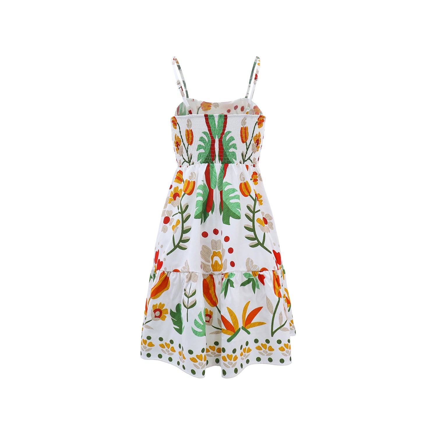 Women Casual Vacation Spaghetti Straps A line Printed Dress