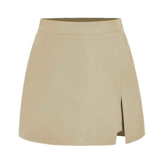 Women Clothing High Waist Slit Pantskirt High Quality Stretch Zipper Culottes Skirt