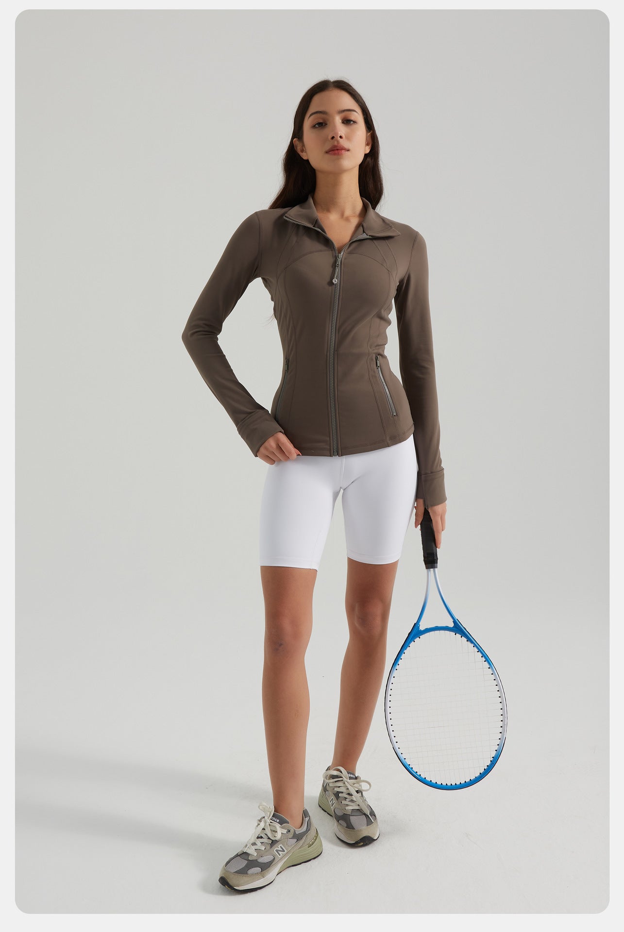 Yoga Clothes Coat Women Running Cycling Sports Long Sleeve Slim Stand Collar Sports Workout Clothes Women - Iyanka