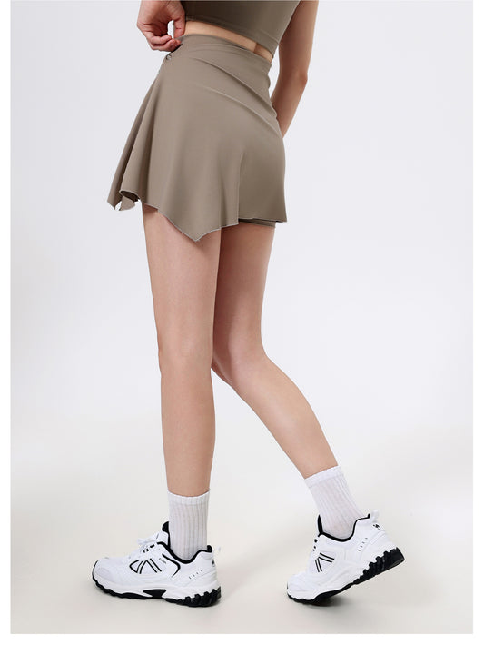 Two Piece Set High Waist Hip Lift Nude Feel Yoga Pants Shorts Fart Curtain Outer Wear Running Workout Pants Breathable Fitness - Iyanka