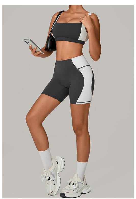 Autumn Sand Backless Yoga Clothes Color Matching Tight Quick Drying Fitness Clothes Medium Tenacity Sports - Iyanka