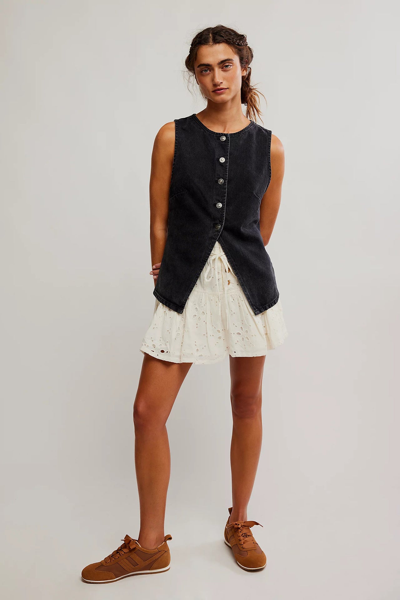 Casual Slim Fit Buttoned Women Clothing Denim Sleeveless Vest - Iyanka