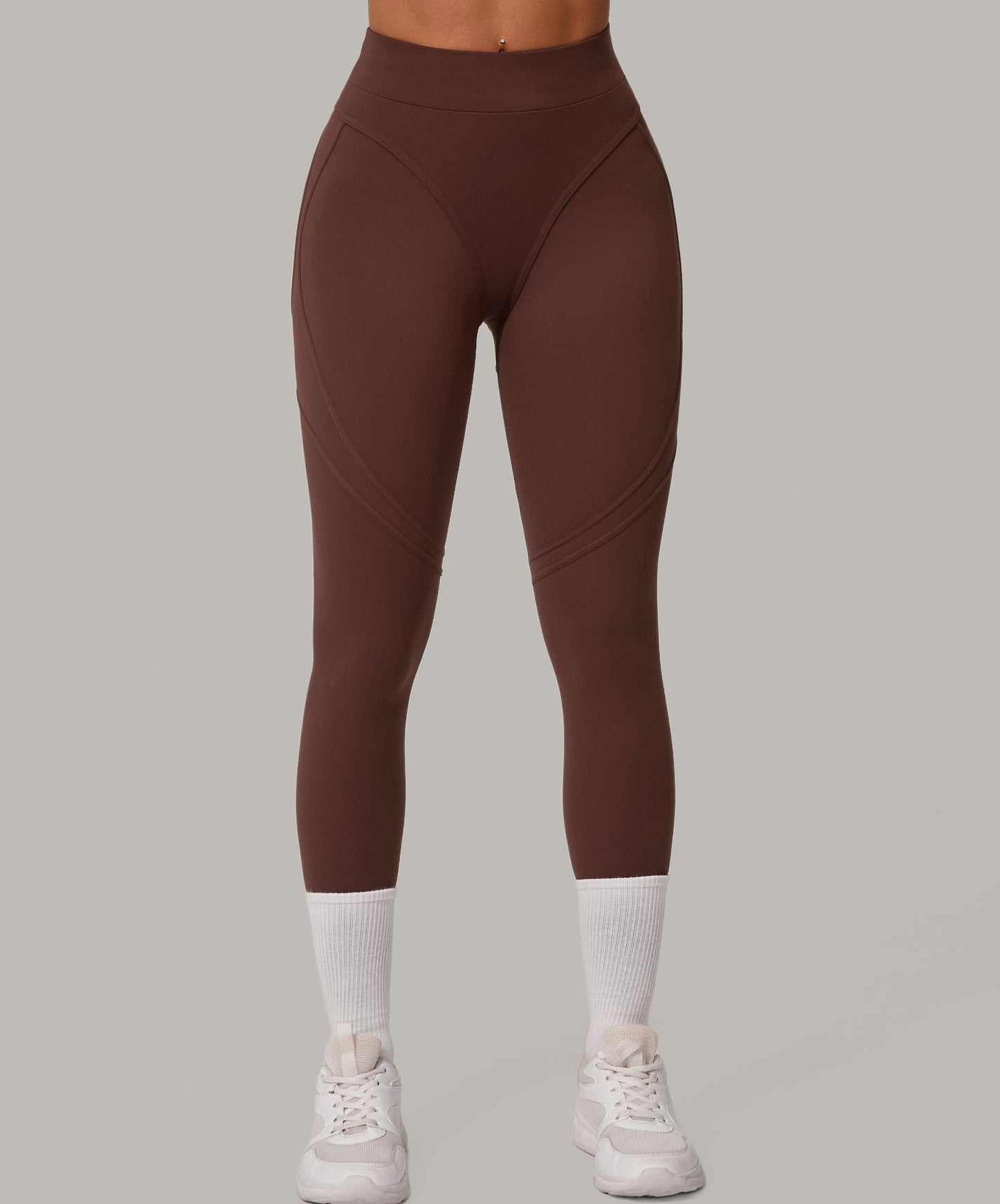 Autumn Sand High Waist Hip Lift Brushed Yoga Pants Running Quick Drying Fitness Pants Waist Slimming Hip Tight Sports Pants - Iyanka