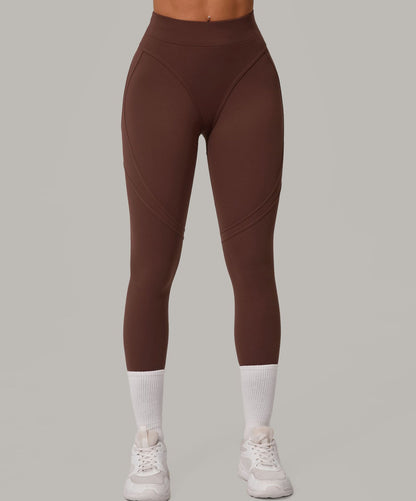 Autumn Sand High Waist Hip Lift Brushed Yoga Pants Running Quick Drying Fitness Pants Waist Slimming Hip Tight Sports Pants - Iyanka