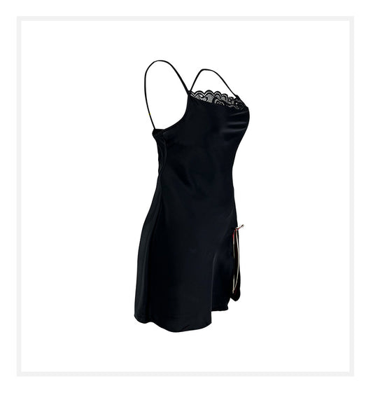 Sexy Seduction Short Slip Nightdress Passion Temptation Slit High Grade Nightdress - Iyanka