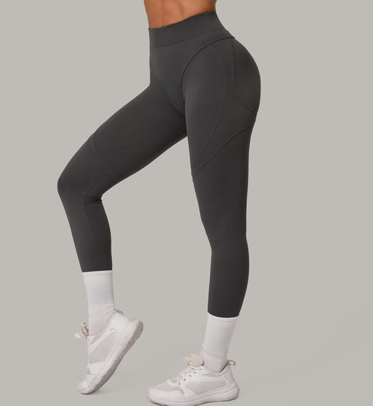 Autumn Sand High Waist Hip Lift Brushed Yoga Pants Running Quick Drying Fitness Pants Waist Slimming Hip Tight Sports Pants - Iyanka