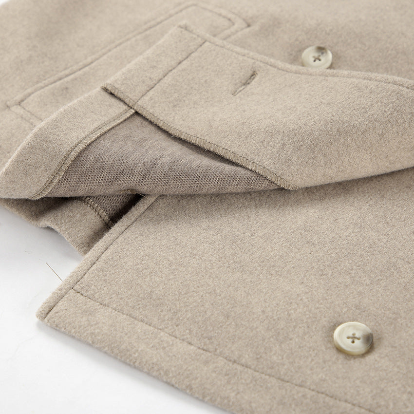 Autumn Winter Woolen Collared Loose Casual Jacket Coat Women Clothing - Iyanka