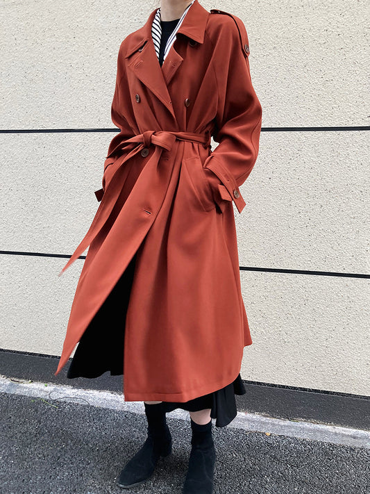 Main Promotion Autumn Draping British Loose Mid-Length over the Knee Trench Coat Female - Iyanka