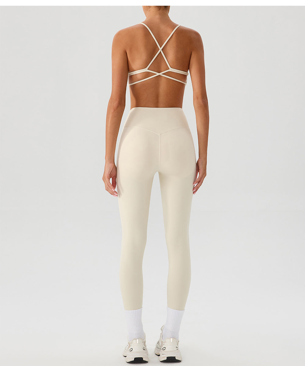 Nude Feel Yoga Pants Women Breathable Quick Drying Running Trousers Tight High Waist Hip Lifting Peach Exercise Workout Pants - Iyanka