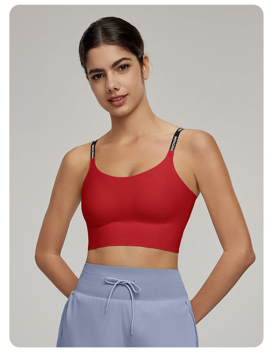 Medium Tenacity Sports Underwear Women One Piece Fixed Cup Yoga Bra Sports Running Workout Beauty Back Bra - Iyanka