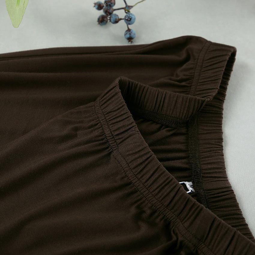 Summer Knitted Rayon Pajamas Set Comfortable Simple Can Be Worn outside Ladies Homewear - Iyanka
