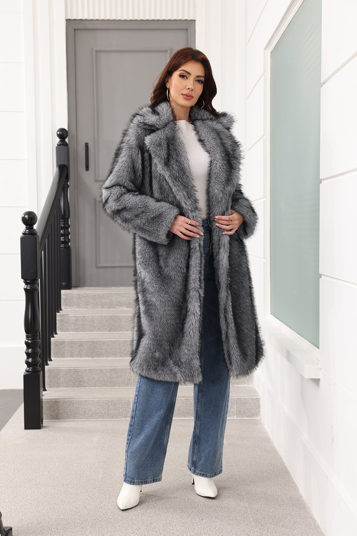 Long Women Clothing Faux Fur Coat Thickened Young Fur Coat Fashionable Jacket - Iyanka