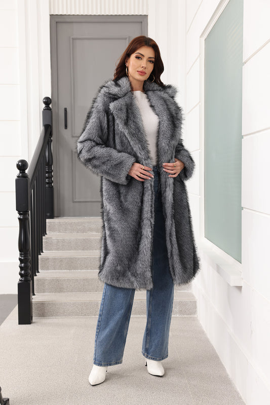 Long Women Clothing Faux Fur Coat Thickened Young Fur Coat Fashionable Jacket - Iyanka