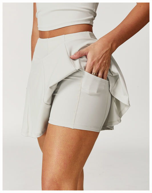 Nude Feel Quick Drying Sports Short Skirt Sports Fitness Yoga A line Short Skirt Anti Exposure Sports Tennis Skirt - Iyanka
