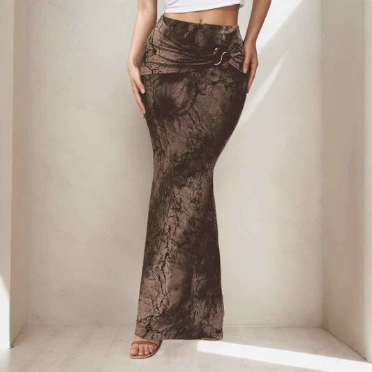 Retro Print Skirt Summer Niche Characteristic Sexy Slim Sheath Dress
