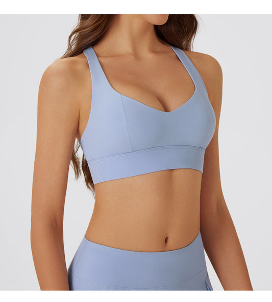 Sexy Hollow Out Cutout Beauty Back Exercise Underwear Women Chest Pad Gathering Bra Shockproof Fitness Vest - Iyanka