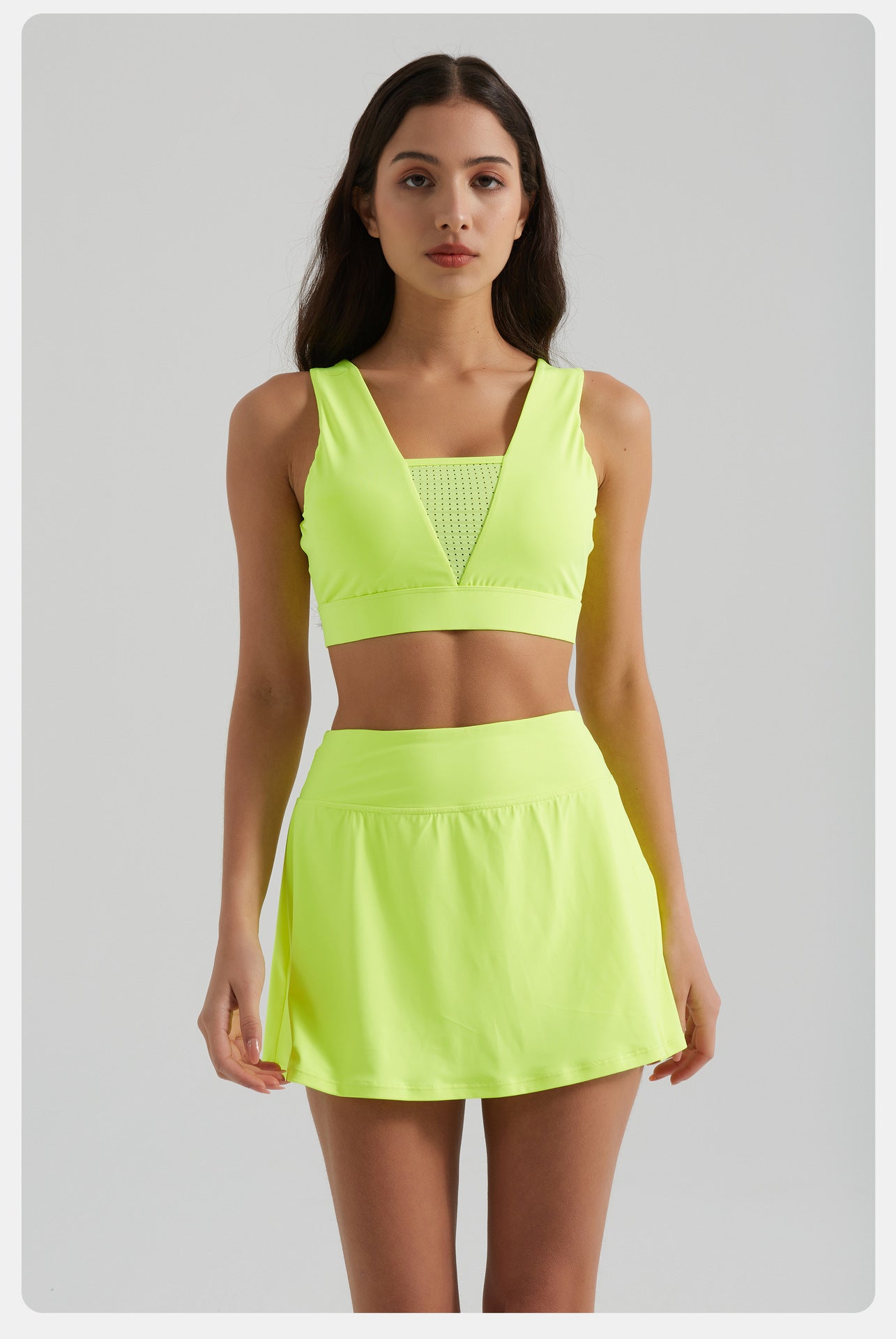 Sports Two Piece Sets Women Yoga Clothes Sports Vest Breathable Slim Fit Anti Exposure High Waist Slimming Tennis Yoga Skirts Women - Iyanka